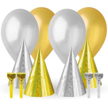 Set Carnevale Oro E Argento Pz.12