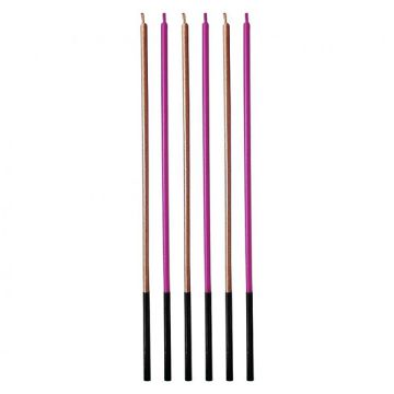 Candeline Stelo Oro/rosa Pz.6