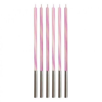 Candeline Stelo Rosa Pz.6