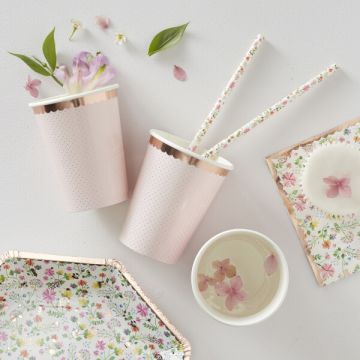 Bicchieri Rose Gold Pois Pz.8