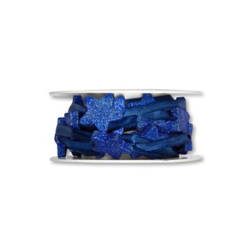 FILO STELLA IN LEGNO BLU GLITTER PZ.1