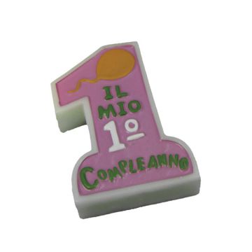 CANDELINA IL MIO 1 COMPLEANNO ROSA
