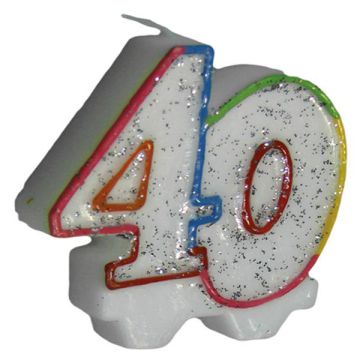 CANDELINE 40 MULTICOLOR GLITTER