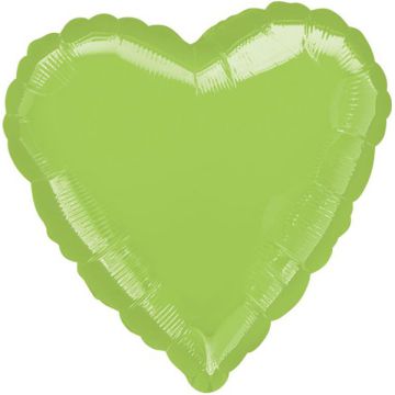 Palloncini Cuore Verde Lime 18" Pz.5 Mylar Cuore 18" Cm.45