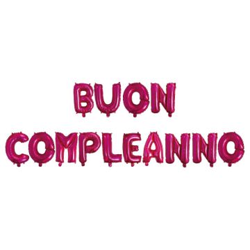 SCRITTA BUON COMPLEANNO FUXIA