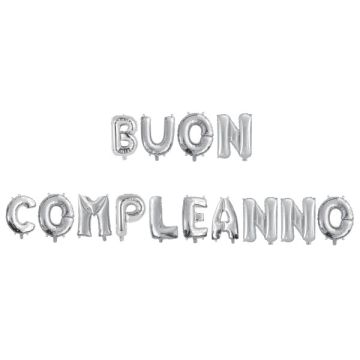 SCRITTA BUON COMPLEANNO ARGENTO