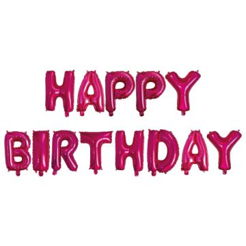 SCRITTA HAPPY BIRTHDAY FUXIA