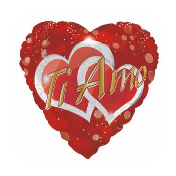 PALLONCINO TI AMO GLITTER HEART PZ.1
