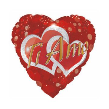 PALLONCINO TI AMO GLITTER HEART PZ.1