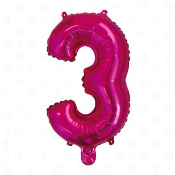 PALLONCINO NUMERO (3) FUCHSIA PZ.1