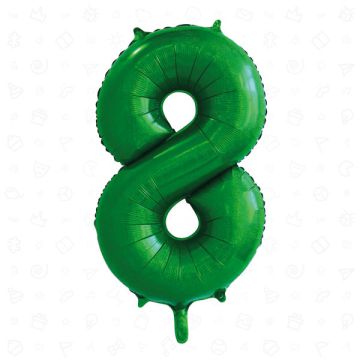 PALLONCINO NUMERO (8) VERDE GLITTER PZ.1