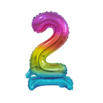 PALLONCINO NUMERO (2) ARCOBALENO PZ.1