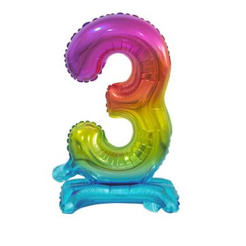PALLONCINO NUMERO (3) ARCOBALENO PZ.1