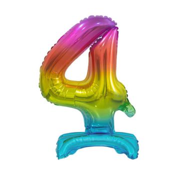 PALLONCINO NUMERO (4) ARCOBALENO PZ.1