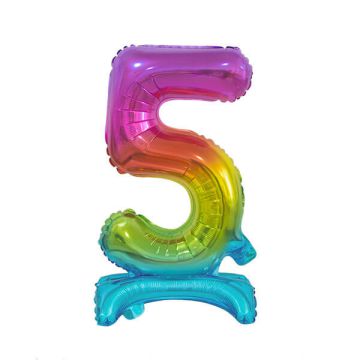 PALLONCINO NUMERO (5) ARCOBALENO PZ.1