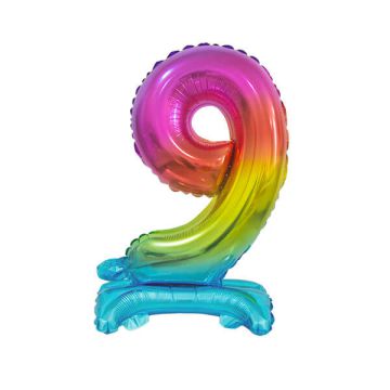 PALLONCINO NUMERO (9) ARCOBALENO PZ.1