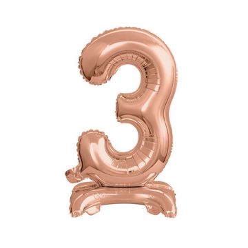 PALLONCINO NUMERO (3) ROSE GOLD PZ.1