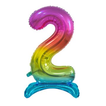 PALLONCINO NUMERO (2) ARCOBALENO PZ.1