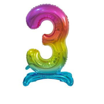 PALLONCINO NUMERO (3) ARCOBALENO PZ.1