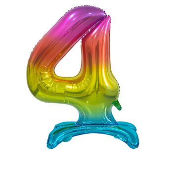 PALLONCINO NUMERO (4) ARCOBALENO PZ.1