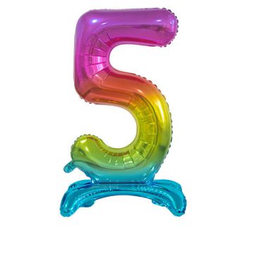 PALLONCINO NUMERO (5) ARCOBALENO PZ.1