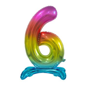 PALLONCINO NUMERO (6) ARCOBALENO PZ.1
