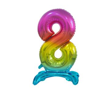 PALLONCINO NUMERO (8) ARCOBALENO PZ.1