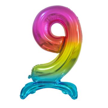PALLONCINO NUMERO (9) ARCOBALENO PZ.1