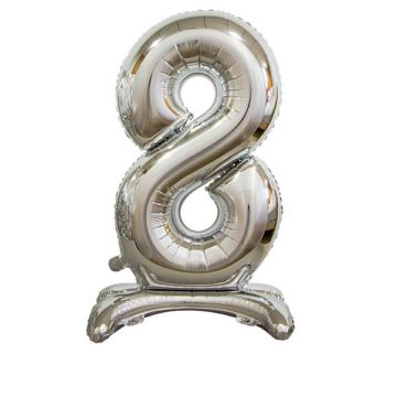 PALLONCINO NUMERO (8) ARGENTO PZ.1