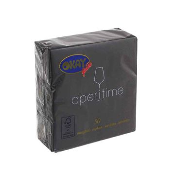 Tovagliolo Aperitime Nero Pz.50