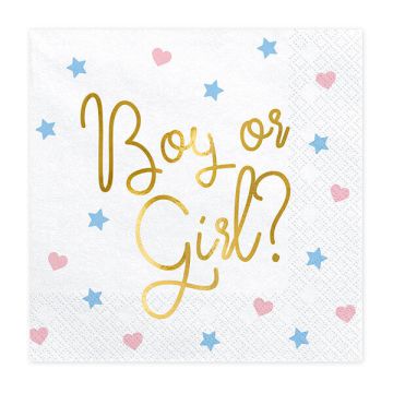 Tovaglioli Boy Or Girl Cuoristelle Pz.20