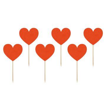 Pick A Forma Di Cuore Rosso Pz.6