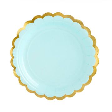 PIATTINI VERDE MENTA BORDO ORO PZ.6