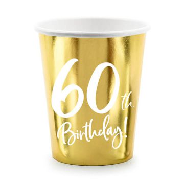 Bicchieri 60 Anni Oro Pz.6