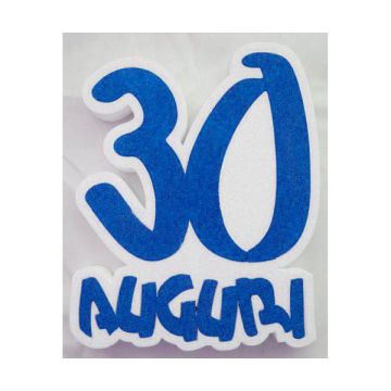 SCRITTA 30° COMPLEANNO BLU PZ.1
