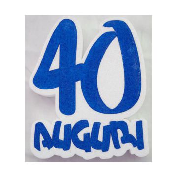 SCRITTA 40° COMPLEANNO BLU PZ.1