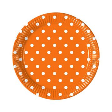 PIATTINI ARANCIONI POIS PZ.8