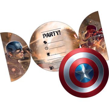 Inviti Avengers  Pz.6 Cm.14 X Cm.8.5 - 6 Biglietti - 6 Buste