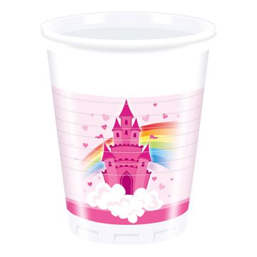 Bicchieri unicorno castello rainbow pz.8