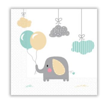 Tovaglioli Elephant Baby Pz.20 Cm.33x33