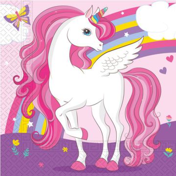 Tovaglioli unicorno arcobaleno pz.20