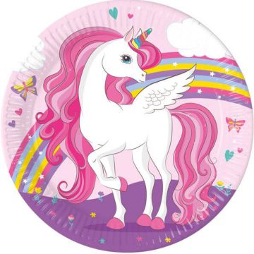 Piatti Unicorno Arcobaleno Pz.8