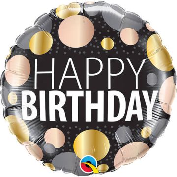 Palloncino Compleanno Big Dots Pz.1 Mylar Tondo 18" Cm.45