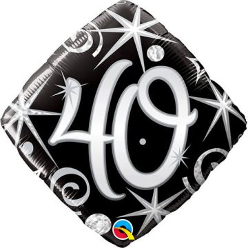 Palloncino 40 Compleanno Elegante Pz.1 Mylar Rombo 18" Cm.45