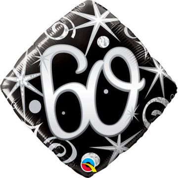 Palloncino 60 Compleanno Elegante Pz.1 Mylar Rombo 18" Cm.45
