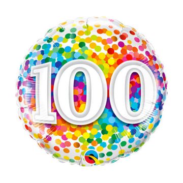 PALLONCINO 100° COMPLEANNO CONFETTI PZ.1