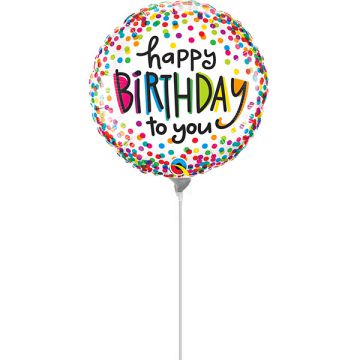 Palloncino Buon Compleanno A Te Pz.5 Mylar Mini 9" Cm.23 Da Saldare Esclusa Bacchetta