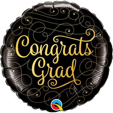 Palloncino Laurea Gold Pz.1 Mylar Tondo 18" Cm.45