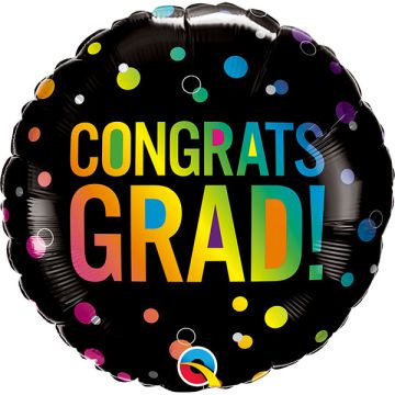 Palloncino Laurea Dots Pz.1 Mylar Tondo 18" Cm.45