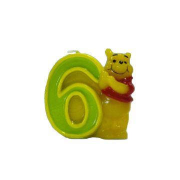 CANDELINA WINNIE POOH TIGRO N.6 PZ.1